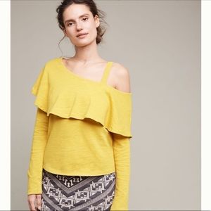 Asymmetrical ruffle top Anthropologie (M)